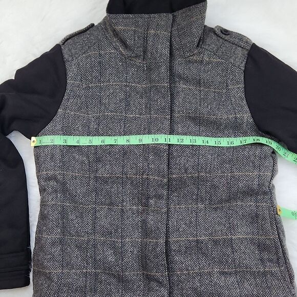 PrAna NWT Caprise Herringbone Gravel Black / Gray Jacket Coat Convertible Medium - Picture 9 of 12